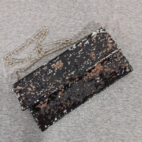Black and Silver Sequin Purse (new) - Picture 1 of 3